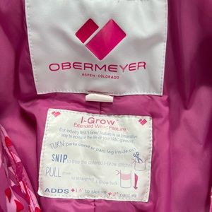 Obermeyer I- grow snow bibs - hot pink size 6